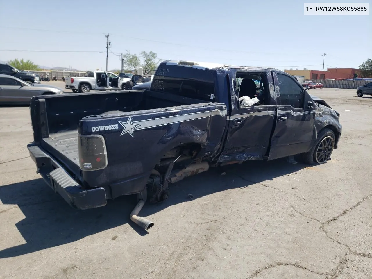 2008 Ford F150 Supercrew VIN: 1FTRW12W58KC55885 Lot: 62721534