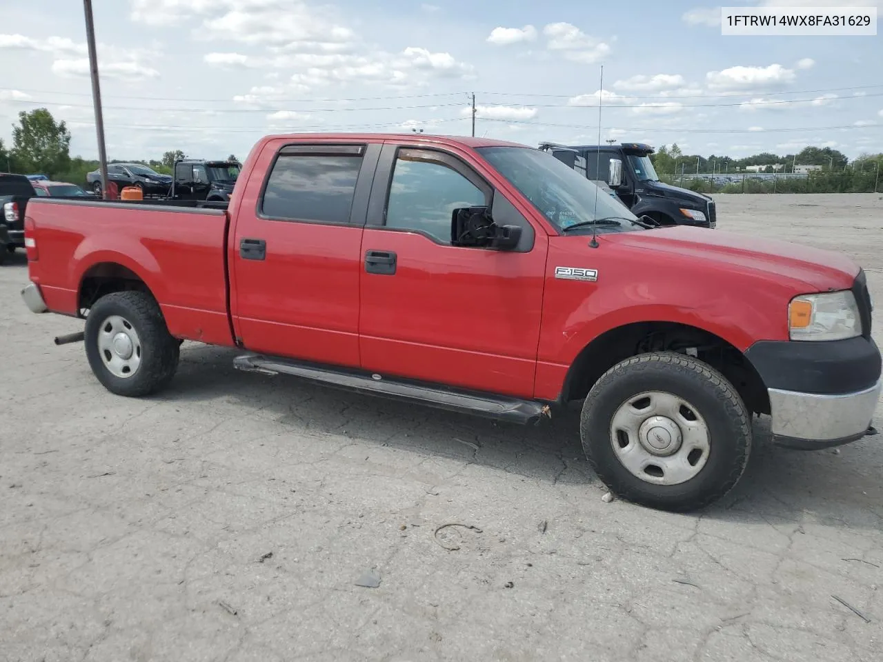 2008 Ford F150 Supercrew VIN: 1FTRW14WX8FA31629 Lot: 68126104