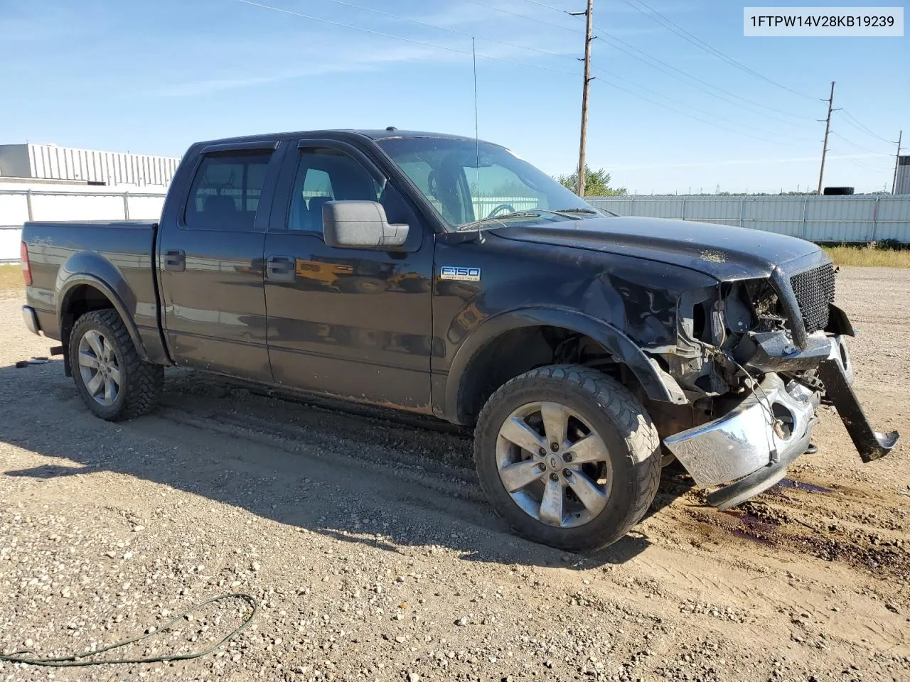 2008 Ford F150 Supercrew VIN: 1FTPW14V28KB19239 Lot: 70330884