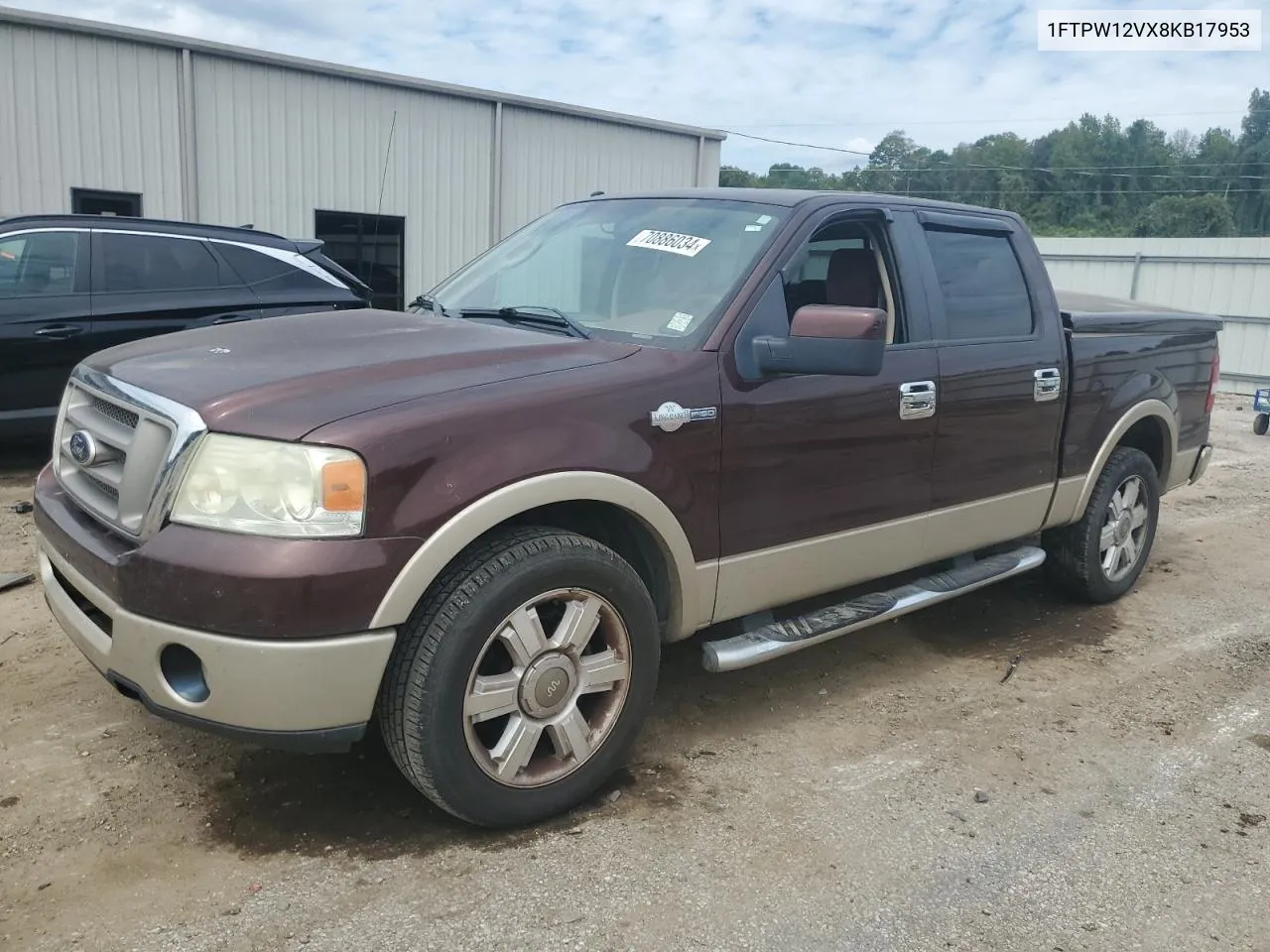 2008 Ford F150 Supercrew VIN: 1FTPW12VX8KB17953 Lot: 70886034