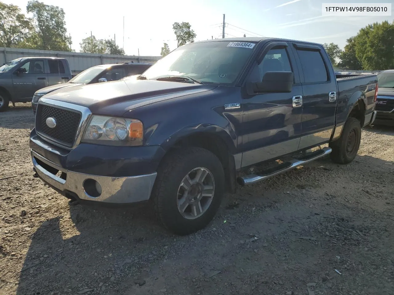 2008 Ford F150 Supercrew VIN: 1FTPW14V98FB05010 Lot: 71869364