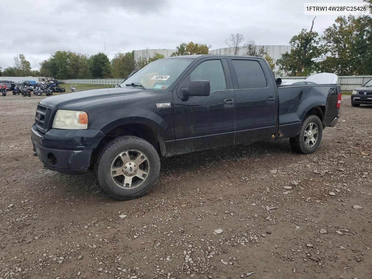 2008 Ford F150 Supercrew VIN: 1FTRW14W28FC25426 Lot: 74008624