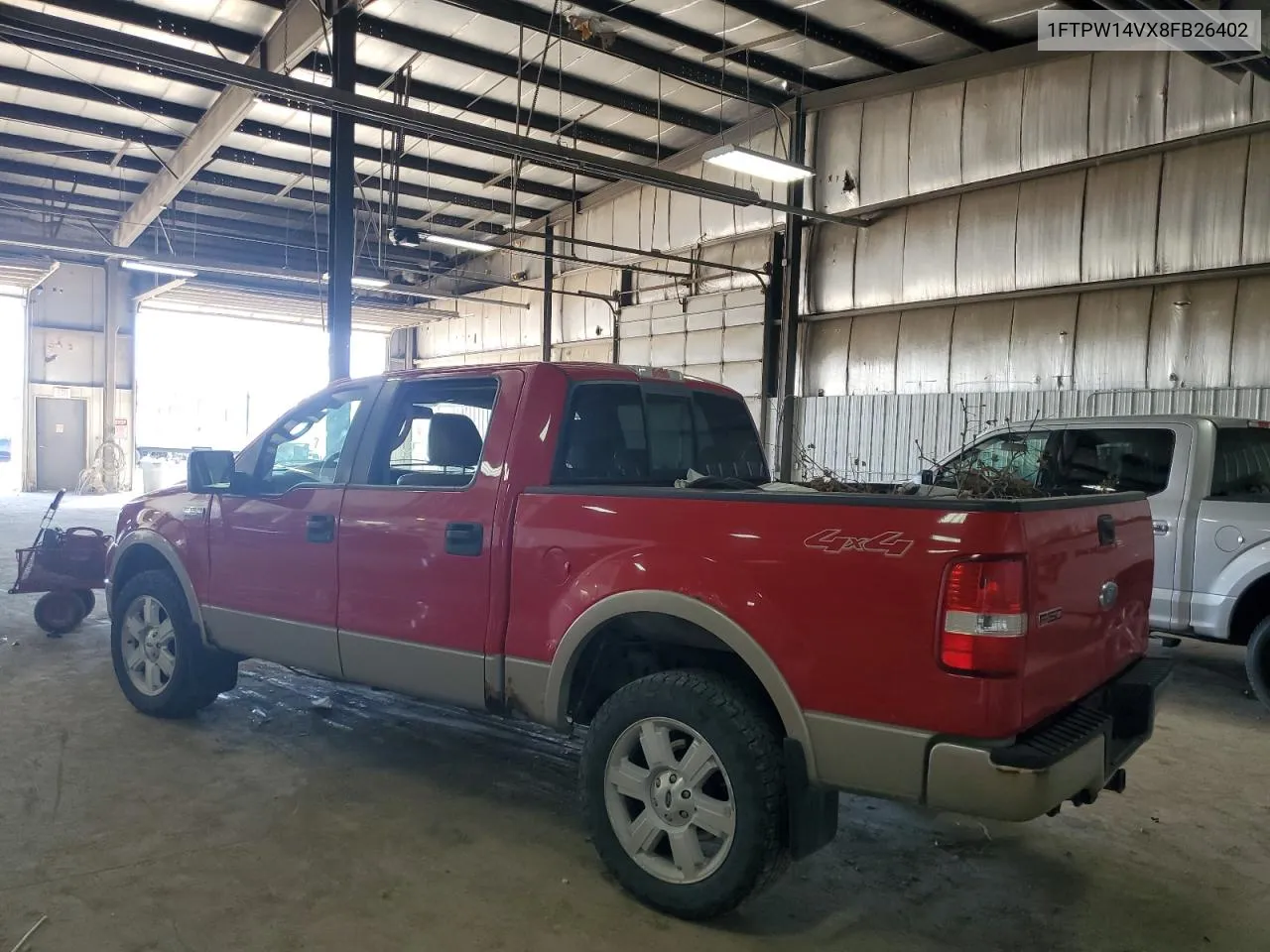 2008 Ford F150 Supercrew VIN: 1FTPW14VX8FB26402 Lot: 74823914