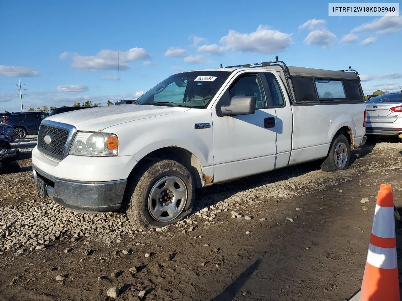 2008 Ford F150 VIN: 1FTRF12W18KD08940 Lot: 76538684