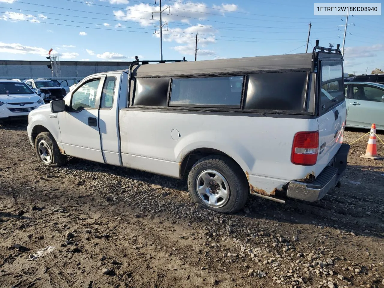 2008 Ford F150 VIN: 1FTRF12W18KD08940 Lot: 76538684