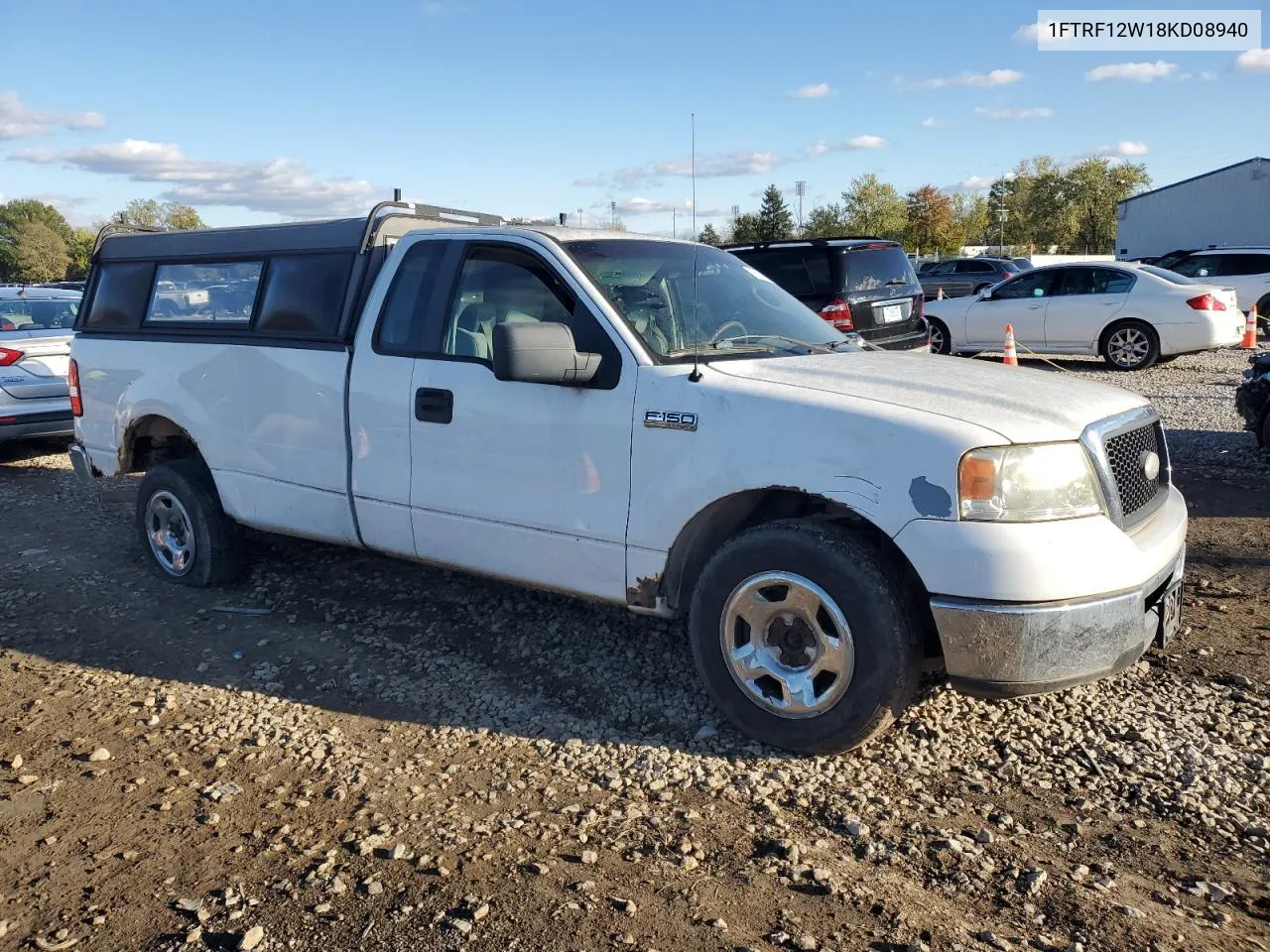 2008 Ford F150 VIN: 1FTRF12W18KD08940 Lot: 76538684