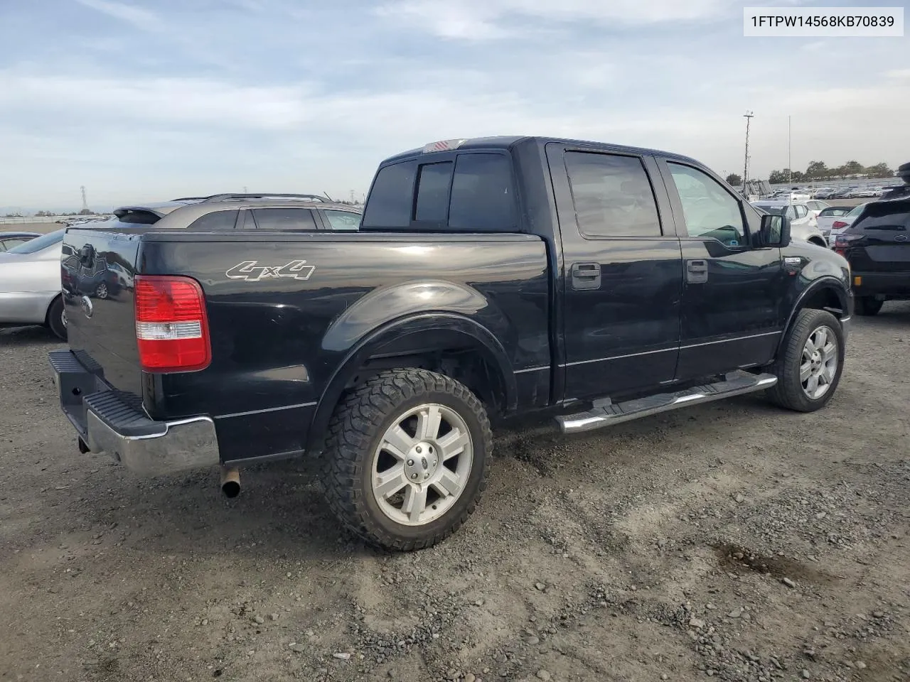 2008 Ford F150 Supercrew VIN: 1FTPW14568KB70839 Lot: 78512264