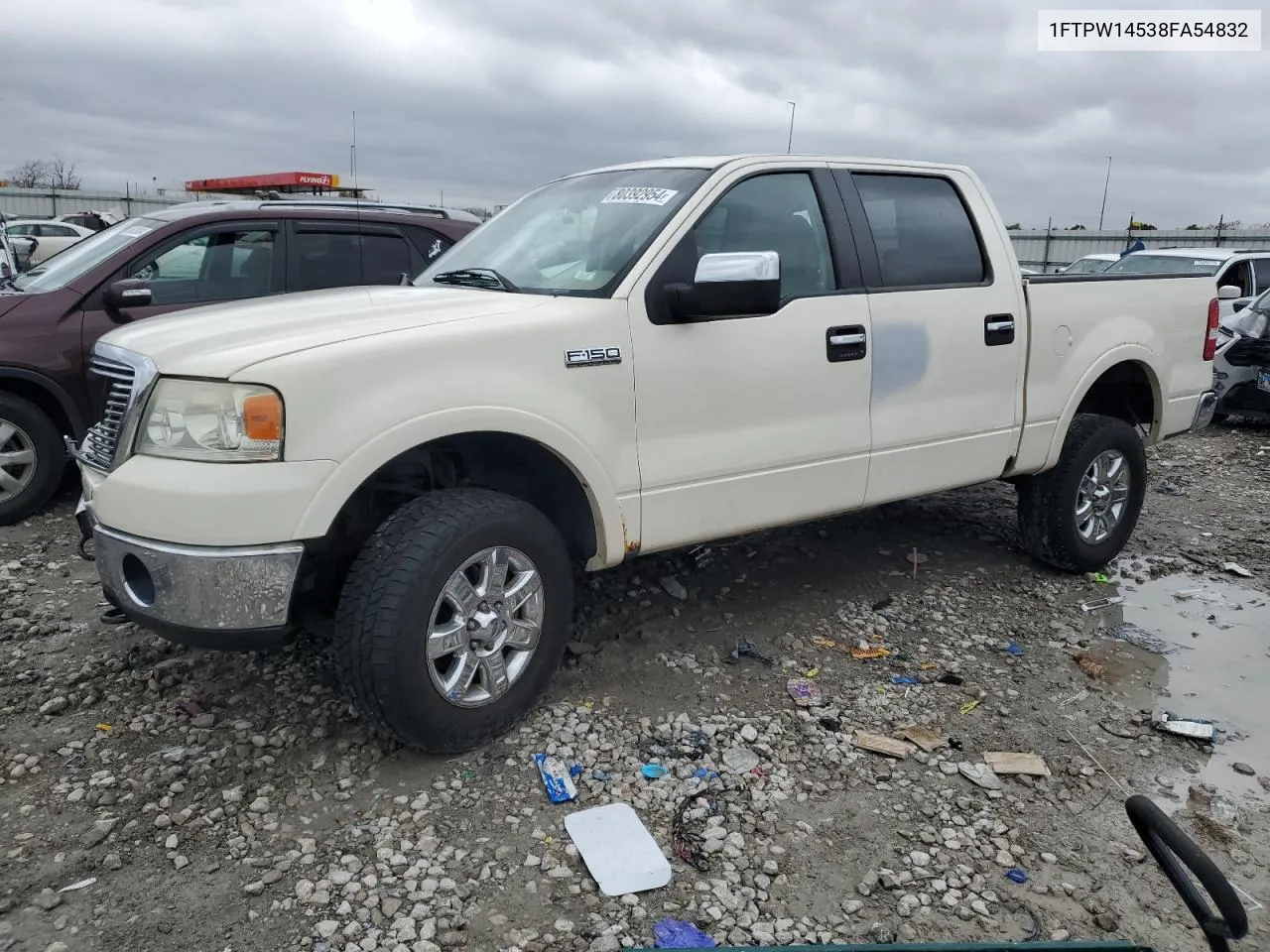 2008 Ford F150 Supercrew VIN: 1FTPW14538FA54832 Lot: 80392954