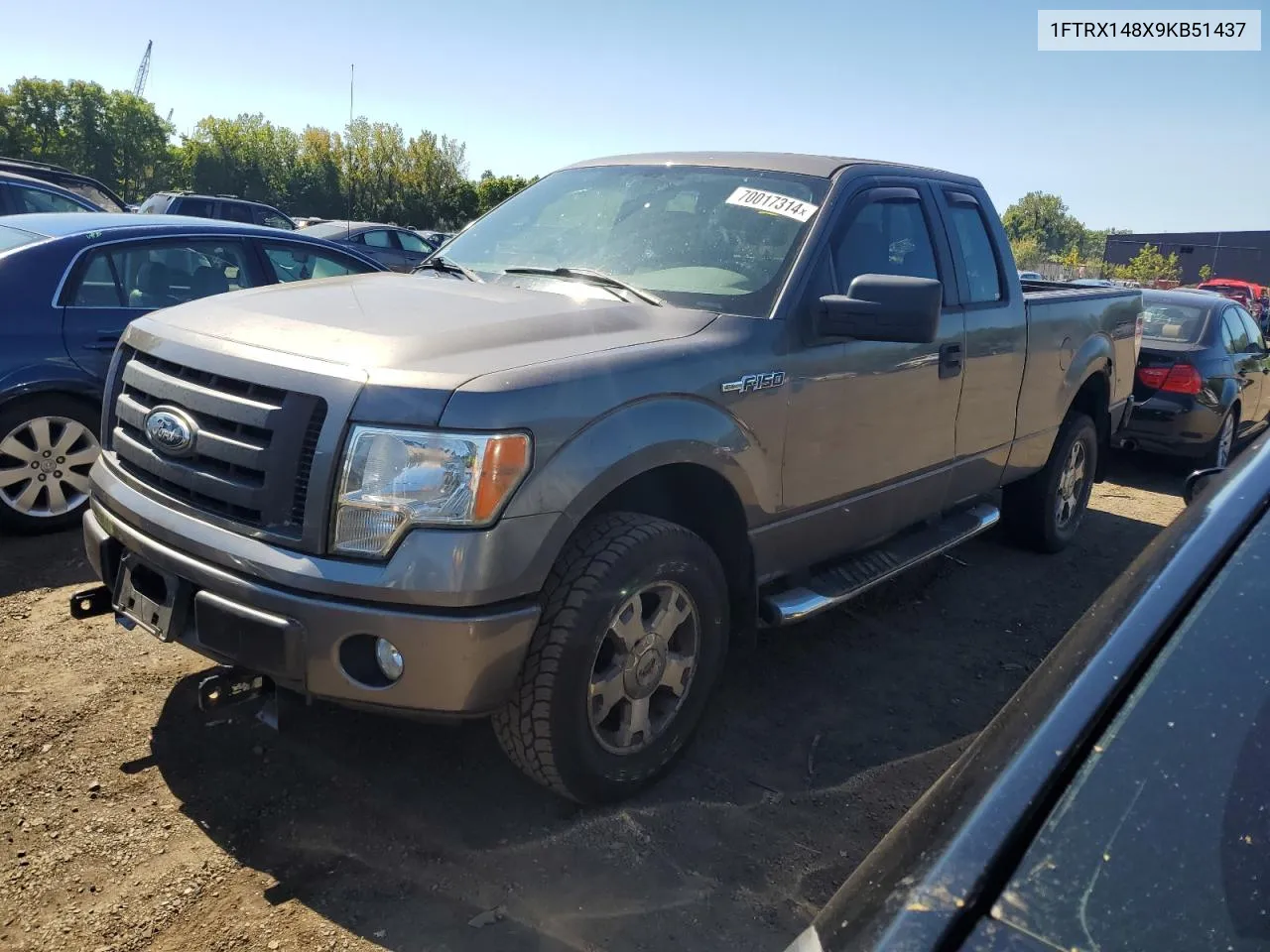 2009 Ford F150 Super Cab VIN: 1FTRX148X9KB51437 Lot: 70017314