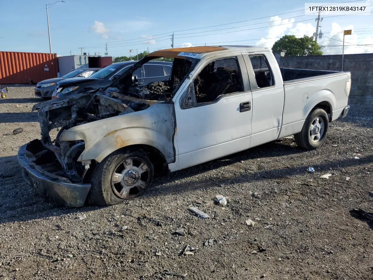 2009 Ford F150 Super Cab VIN: 1FTRX12819KB43147 Lot: 73690784