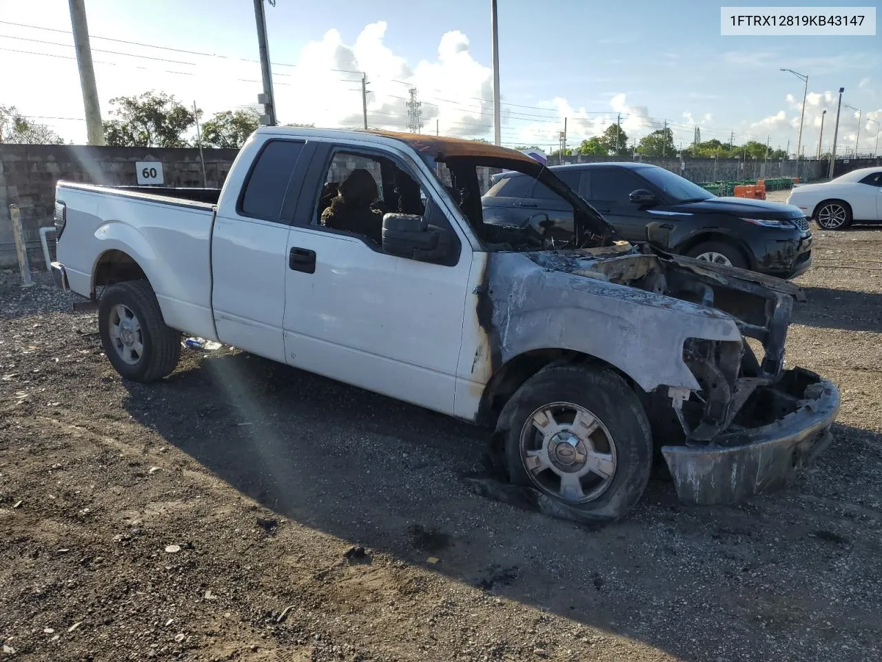 2009 Ford F150 Super Cab VIN: 1FTRX12819KB43147 Lot: 73690784