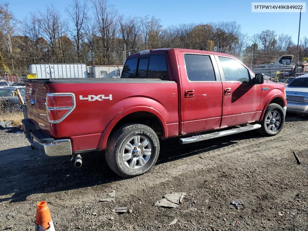 2009 Ford F150 Supercrew VIN: 1FTPW14V49KB49022 Lot: 78826774