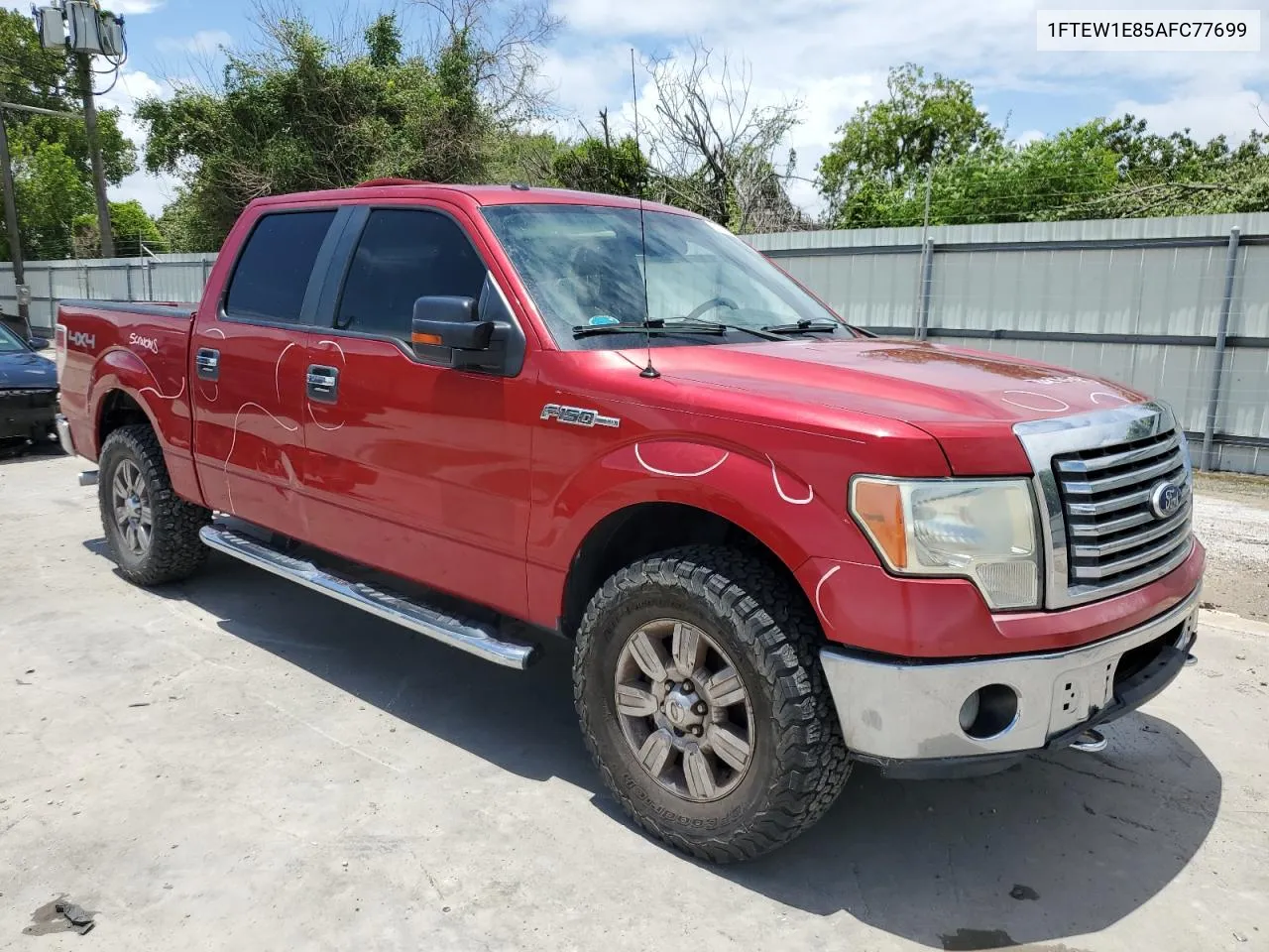 2010 Ford F150 Supercrew VIN: 1FTEW1E85AFC77699 Lot: 61107944