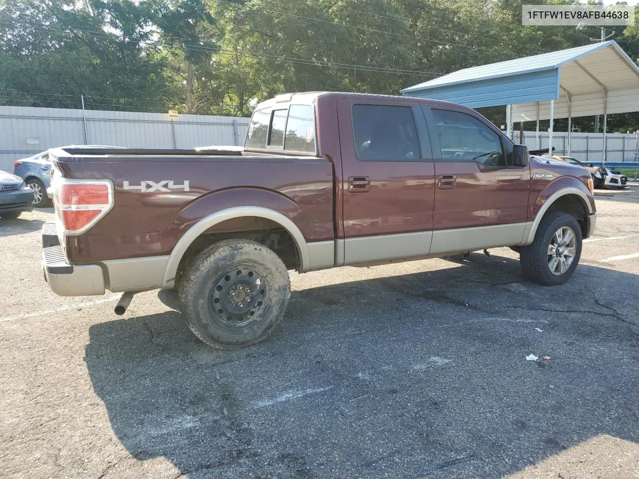 2010 Ford F150 Supercrew VIN: 1FTFW1EV8AFB44638 Lot: 61387084