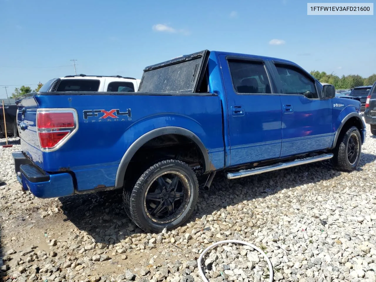 2010 Ford F150 Supercrew VIN: 1FTFW1EV3AFD21600 Lot: 70477244