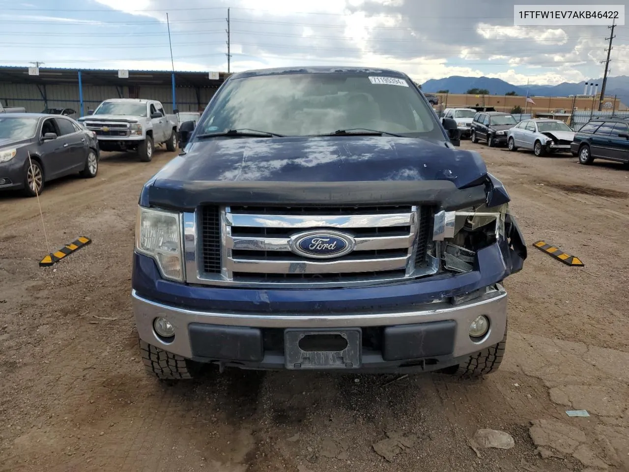 2010 Ford F150 Supercrew VIN: 1FTFW1EV7AKB46422 Lot: 71195394