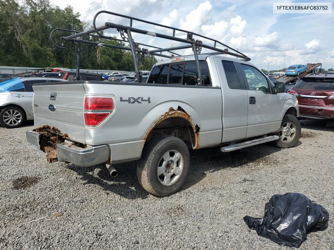 2010 Ford F150 Super Cab VIN: 1FTEX1E86AFC83752 Lot: 71923254