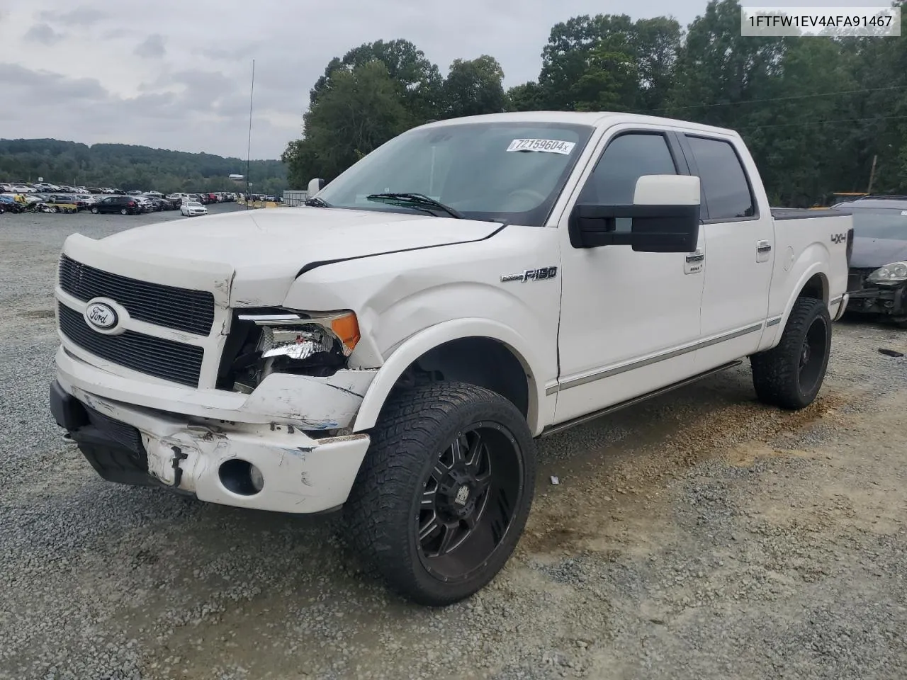 1FTFW1EV4AFA91467 2010 Ford F150 Supercrew