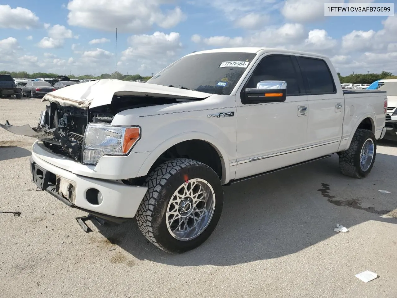 2010 Ford F150 Supercrew VIN: 1FTFW1CV3AFB75699 Lot: 72928564