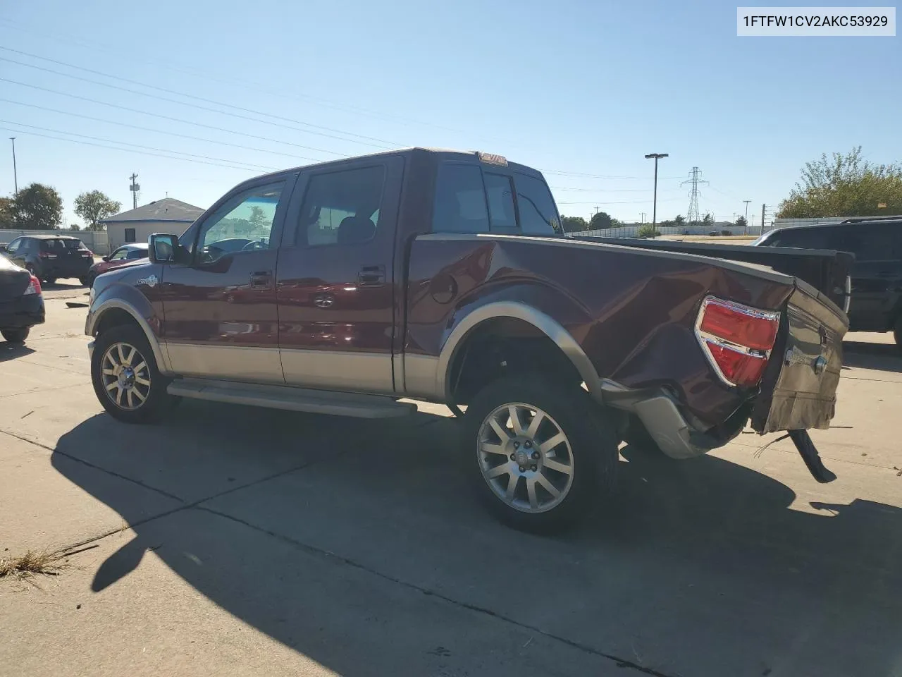 2010 Ford F150 Supercrew VIN: 1FTFW1CV2AKC53929 Lot: 76179304