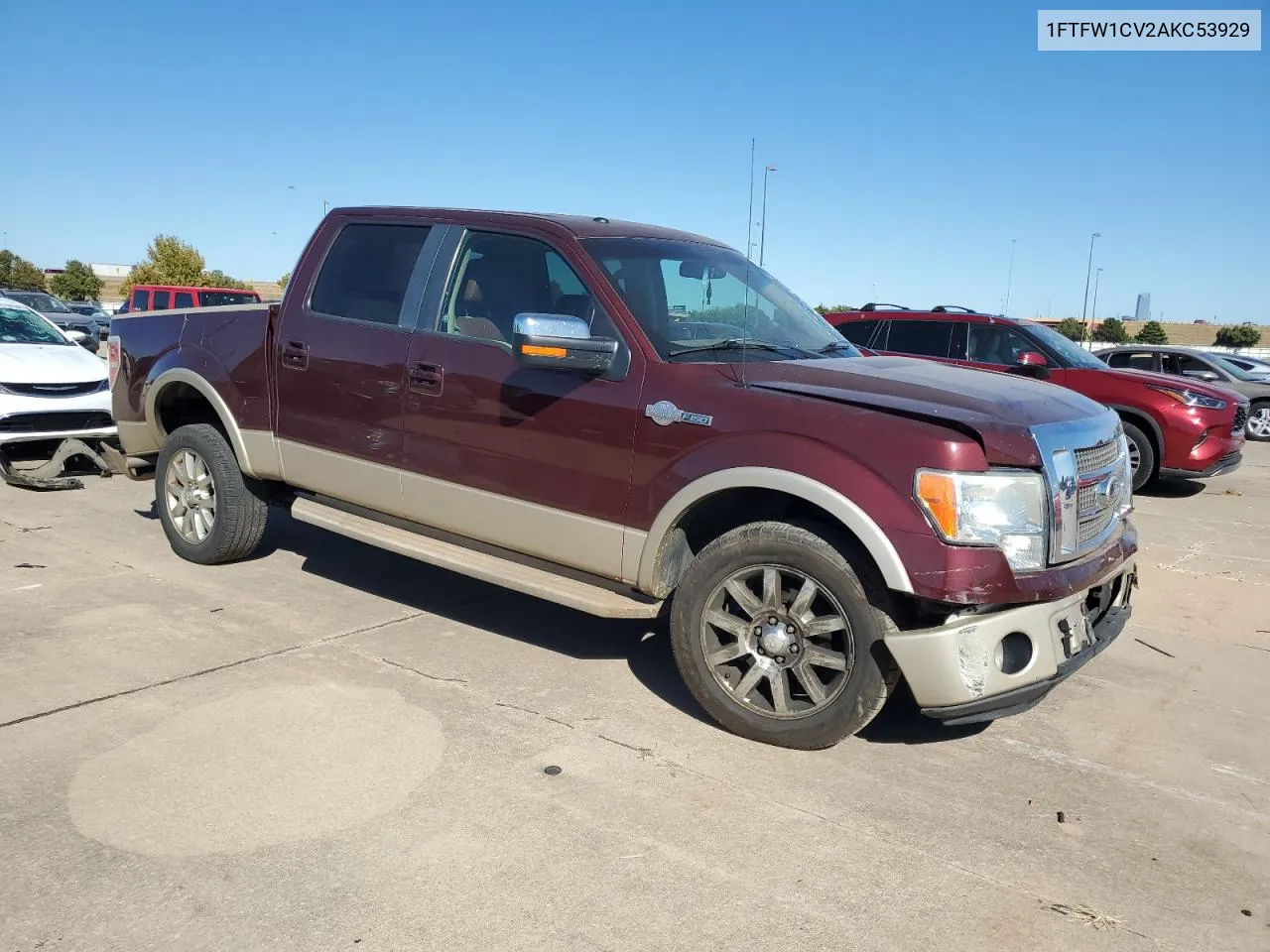 2010 Ford F150 Supercrew VIN: 1FTFW1CV2AKC53929 Lot: 76179304