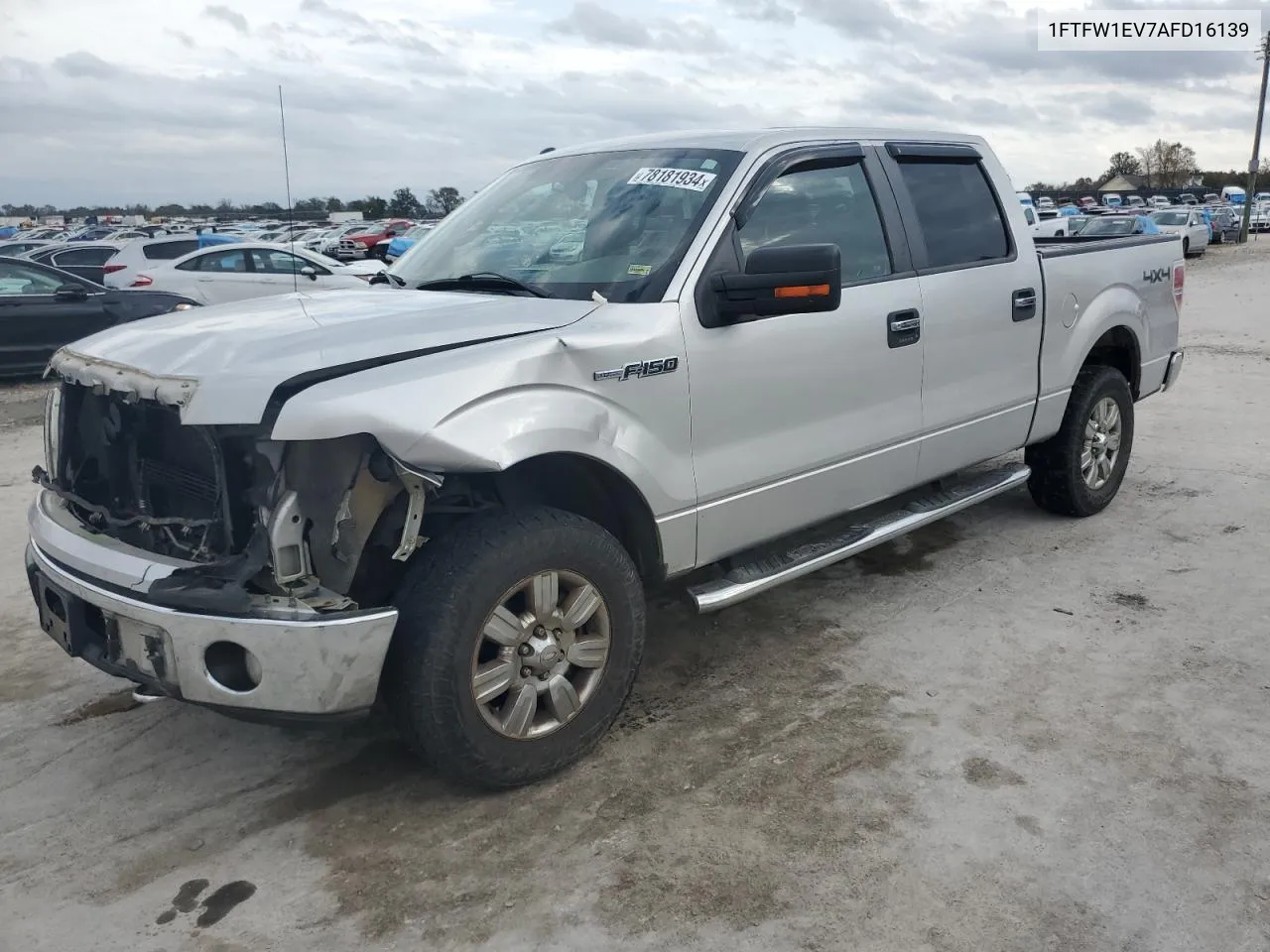 2010 Ford F150 Supercrew VIN: 1FTFW1EV7AFD16139 Lot: 78181934