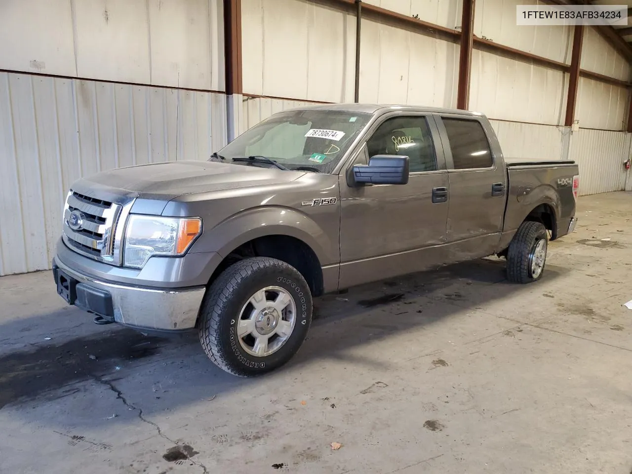 2010 Ford F150 Supercrew VIN: 1FTEW1E83AFB34234 Lot: 78730674