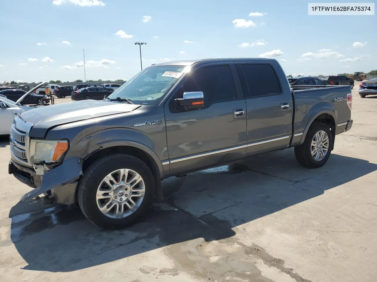 2011 Ford F150 Supercrew VIN: 1FTFW1E62BFA75374 Lot: 57332774