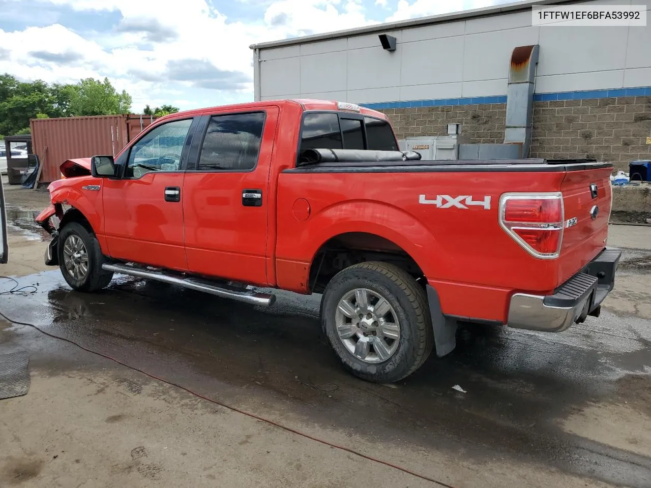 2011 Ford F150 Supercrew VIN: 1FTFW1EF6BFA53992 Lot: 58483994