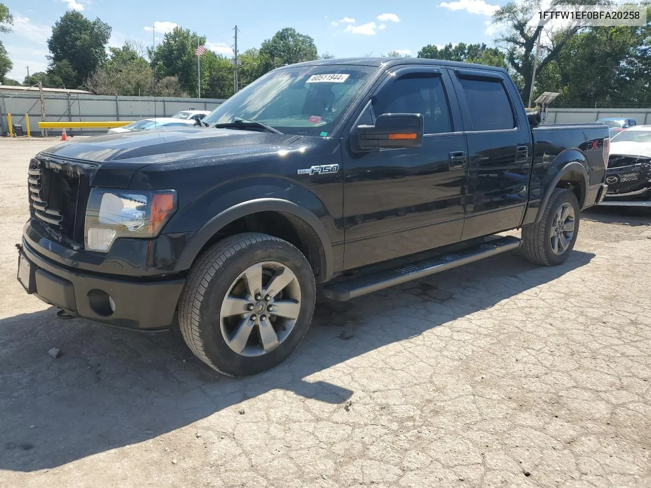 1FTFW1EF0BFA20258 2011 Ford F150 Supercrew