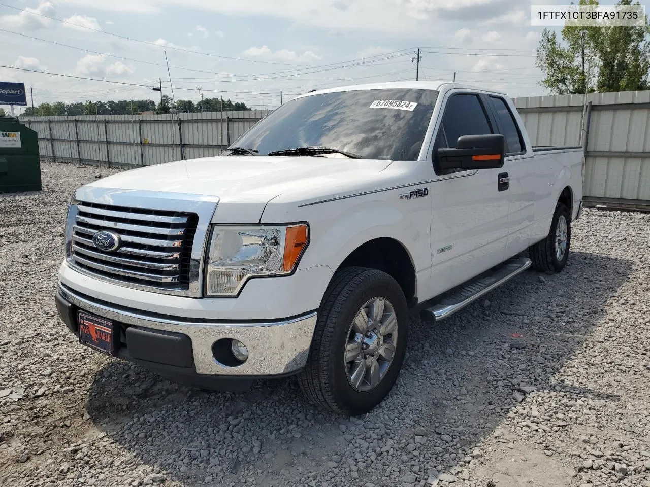 2011 Ford F150 Super Cab VIN: 1FTFX1CT3BFA91735 Lot: 67895824