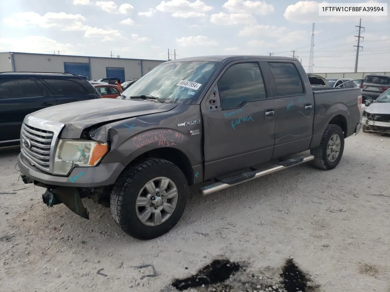 2011 Ford F150 Supercrew VIN: 1FTFW1CF8BFA39594 Lot: 68467954