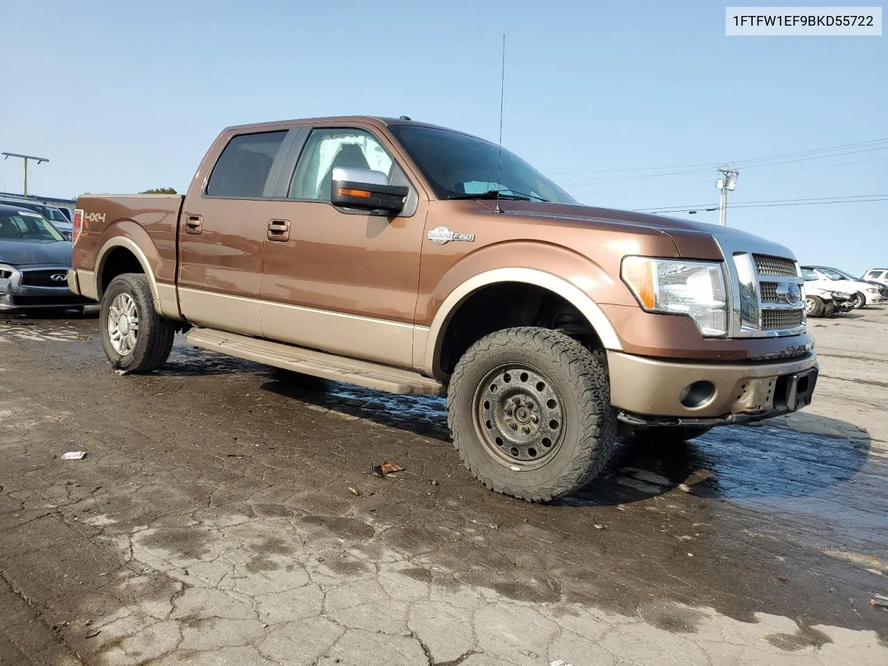 2011 Ford F150 Supercrew VIN: 1FTFW1EF9BKD55722 Lot: 70455024