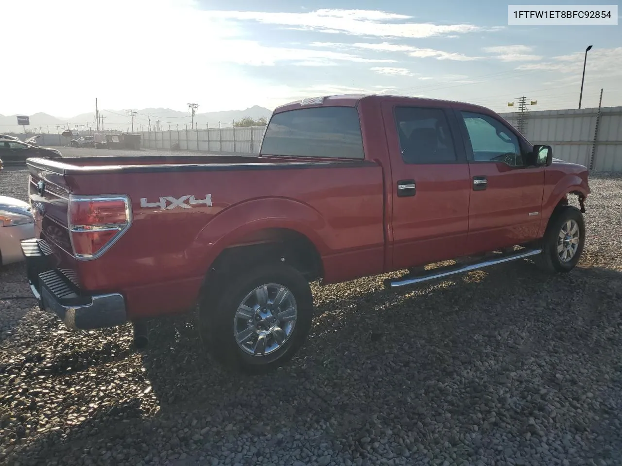 2011 Ford F150 Supercrew VIN: 1FTFW1ET8BFC92854 Lot: 70579534