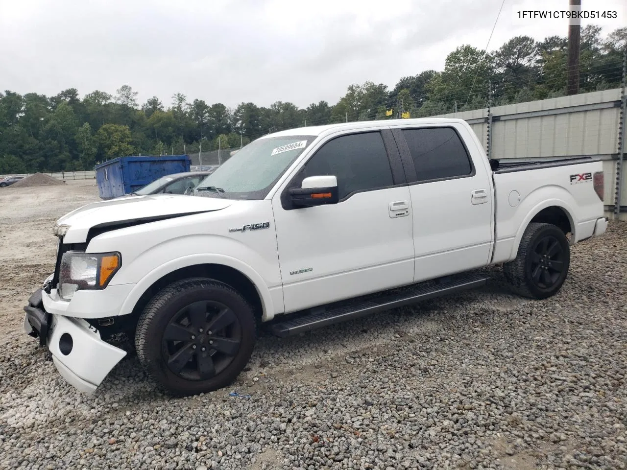 2011 Ford F150 Supercrew VIN: 1FTFW1CT9BKD51453 Lot: 70599684