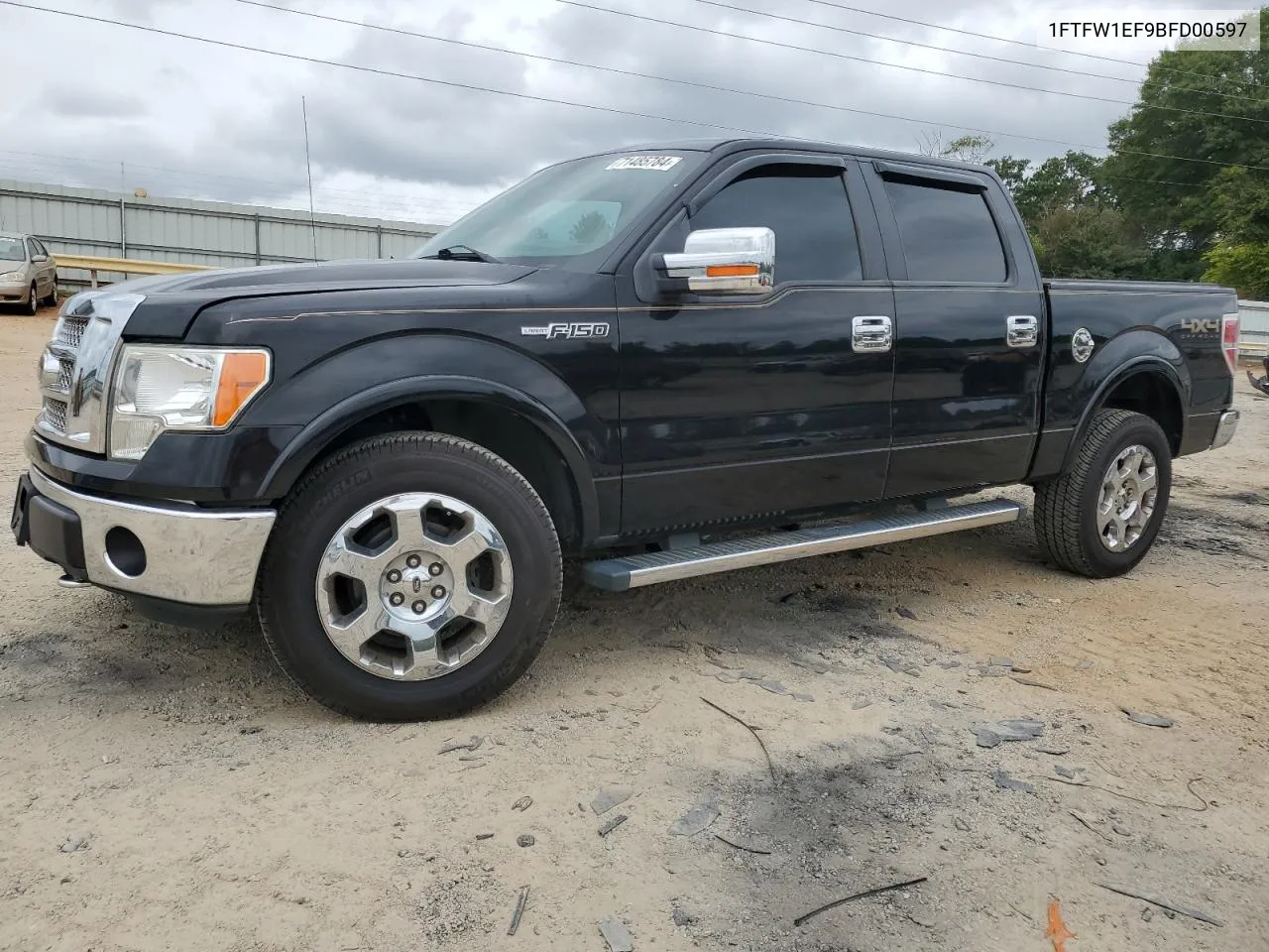 2011 Ford F150 Supercrew VIN: 1FTFW1EF9BFD00597 Lot: 71485784