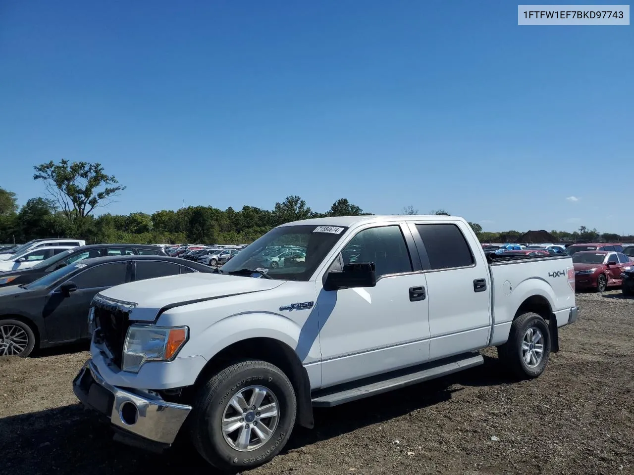 2011 Ford F150 Supercrew VIN: 1FTFW1EF7BKD97743 Lot: 71584674