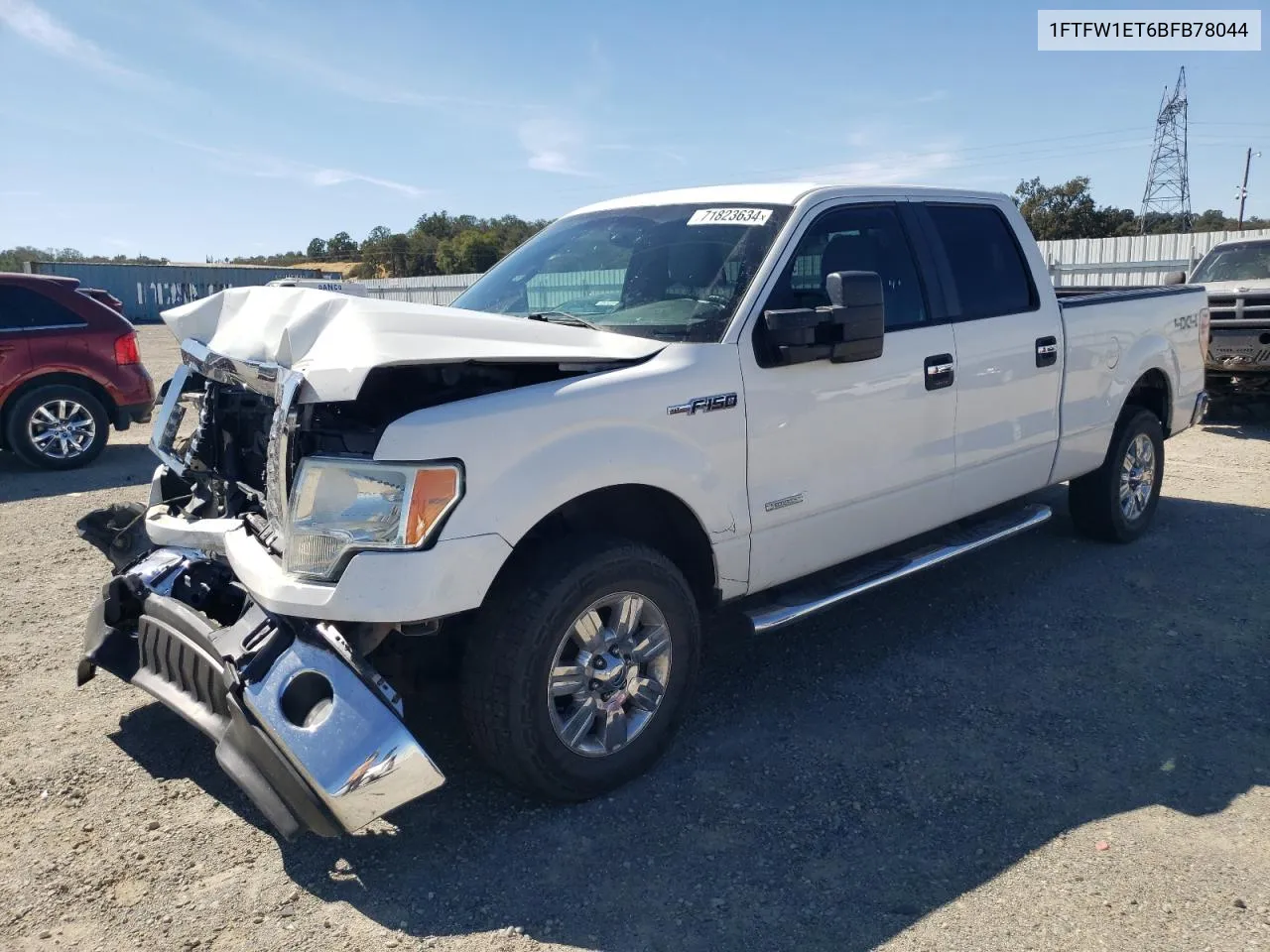 2011 Ford F150 Supercrew VIN: 1FTFW1ET6BFB78044 Lot: 71823634