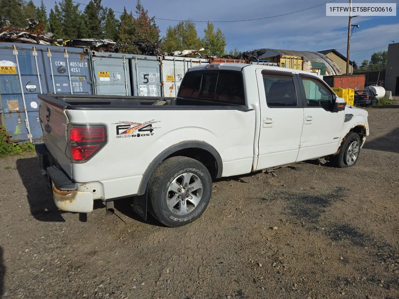 2011 Ford F150 Supercrew VIN: 1FTFW1ET5BFC00616 Lot: 71933624