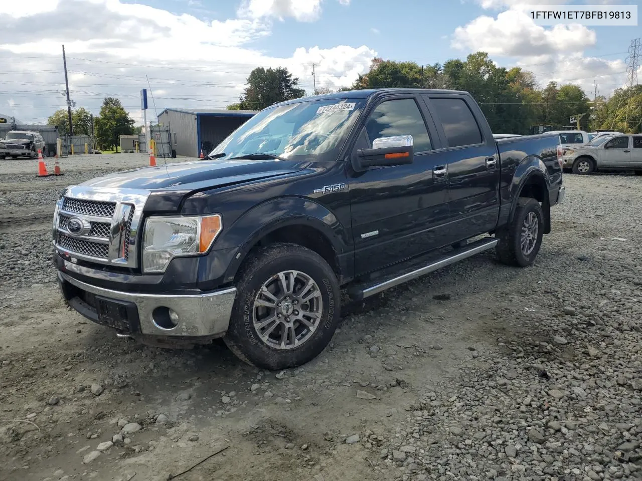 2011 Ford F150 Supercrew VIN: 1FTFW1ET7BFB19813 Lot: 72244324