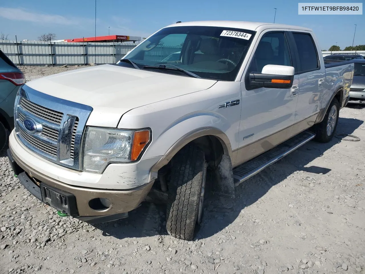 2011 Ford F150 Supercrew VIN: 1FTFW1ET9BFB98420 Lot: 72378344