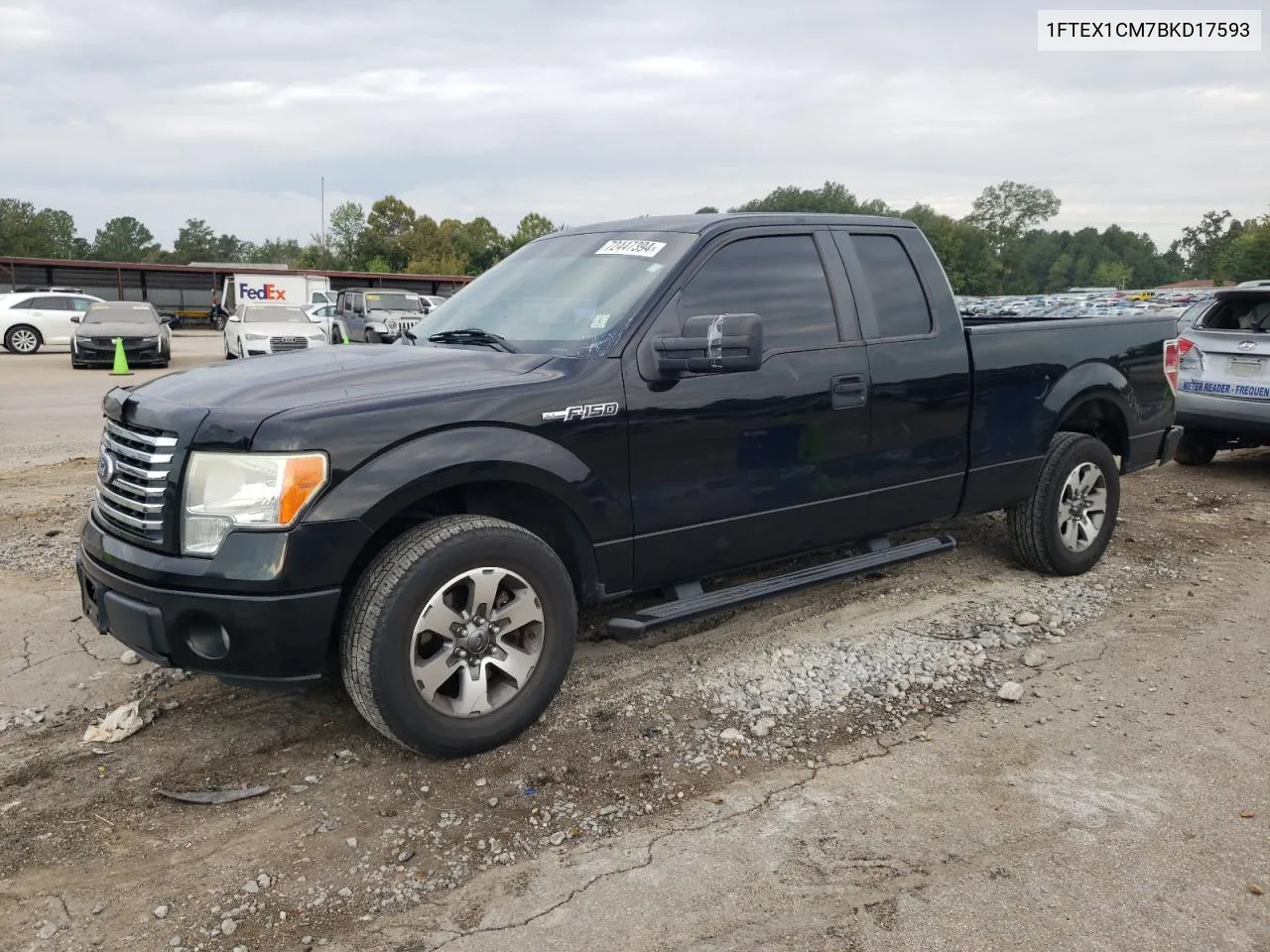 2011 Ford F150 Super Cab VIN: 1FTEX1CM7BKD17593 Lot: 72447394