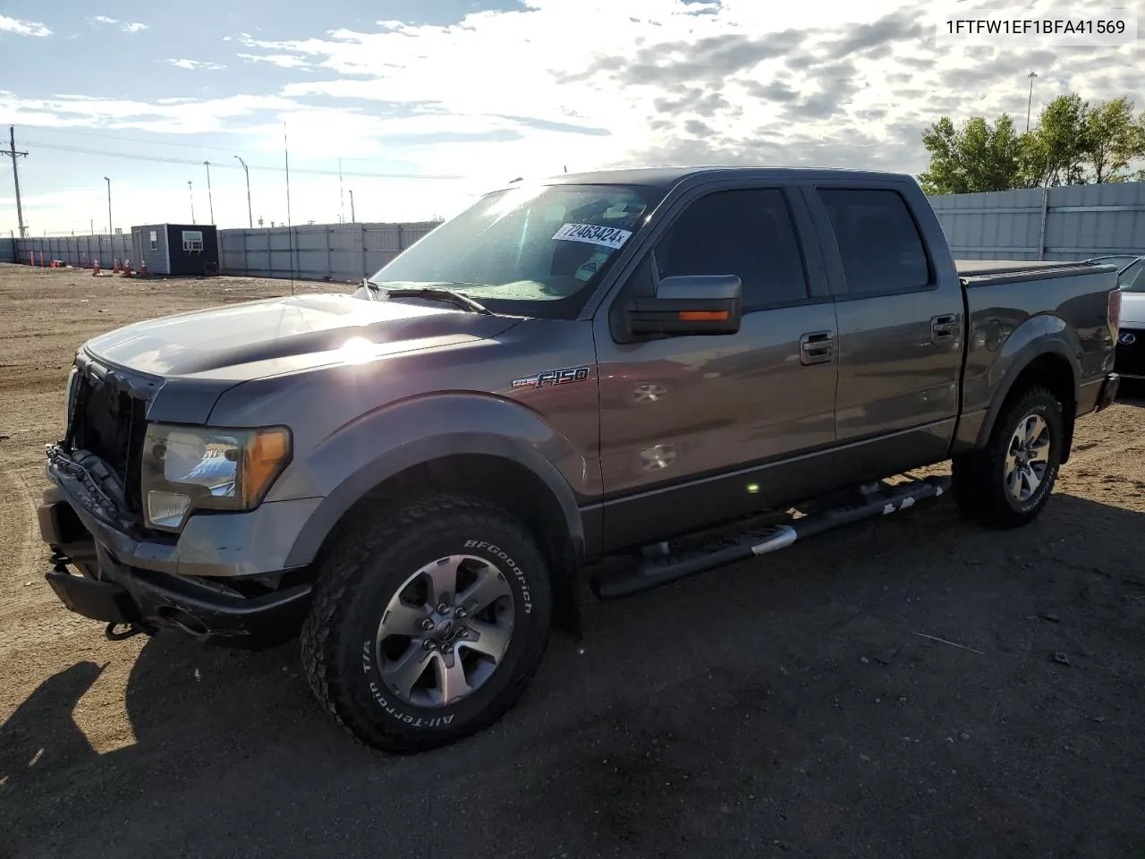 2011 Ford F150 Supercrew VIN: 1FTFW1EF1BFA41569 Lot: 72463424