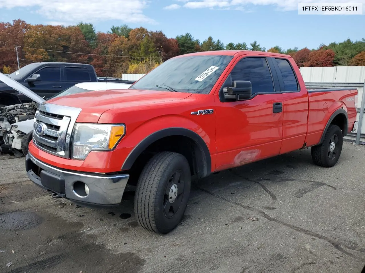 2011 Ford F150 Super Cab VIN: 1FTFX1EF5BKD16011 Lot: 72531194