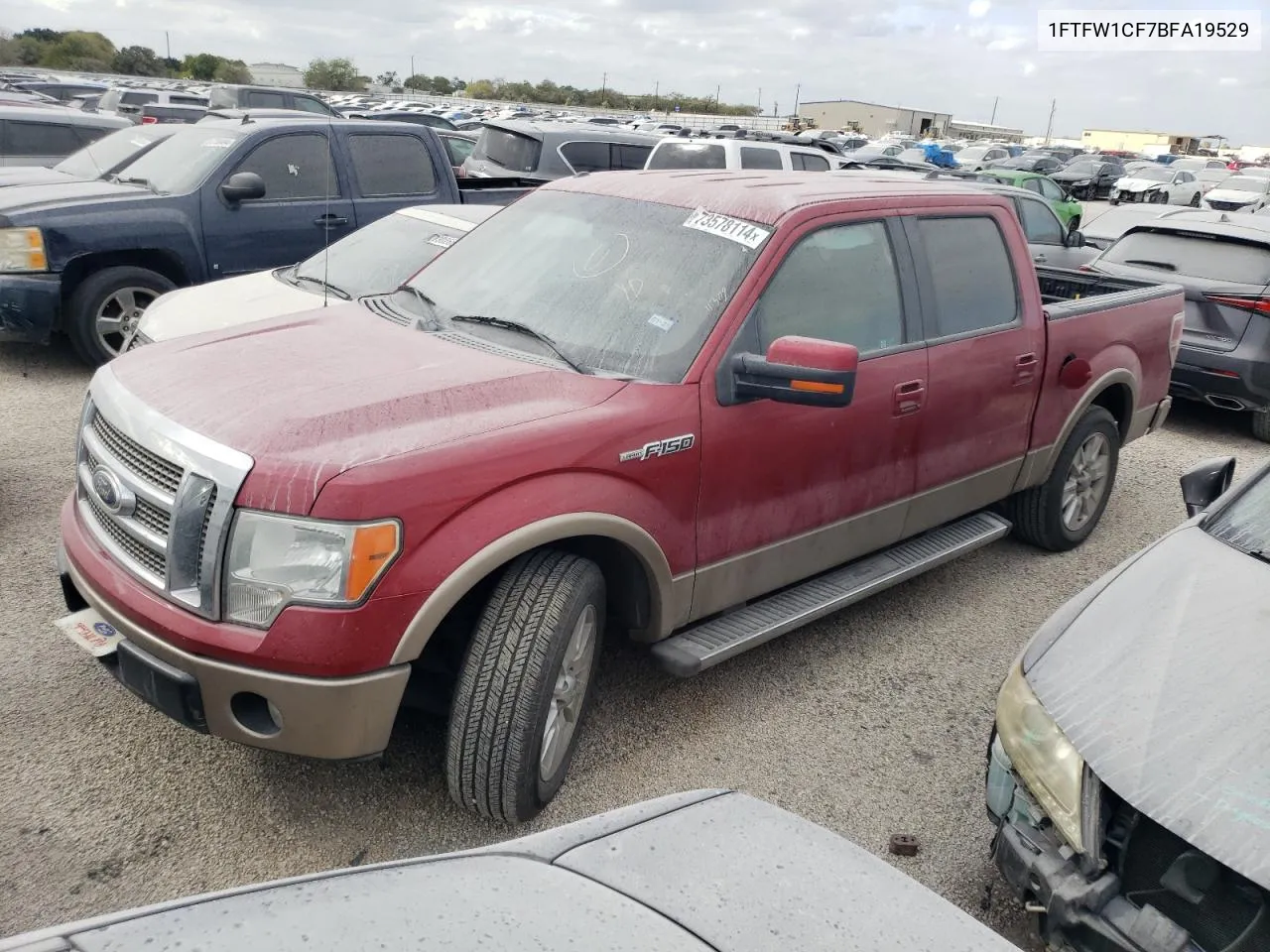 2011 Ford F150 Supercrew VIN: 1FTFW1CF7BFA19529 Lot: 73578114