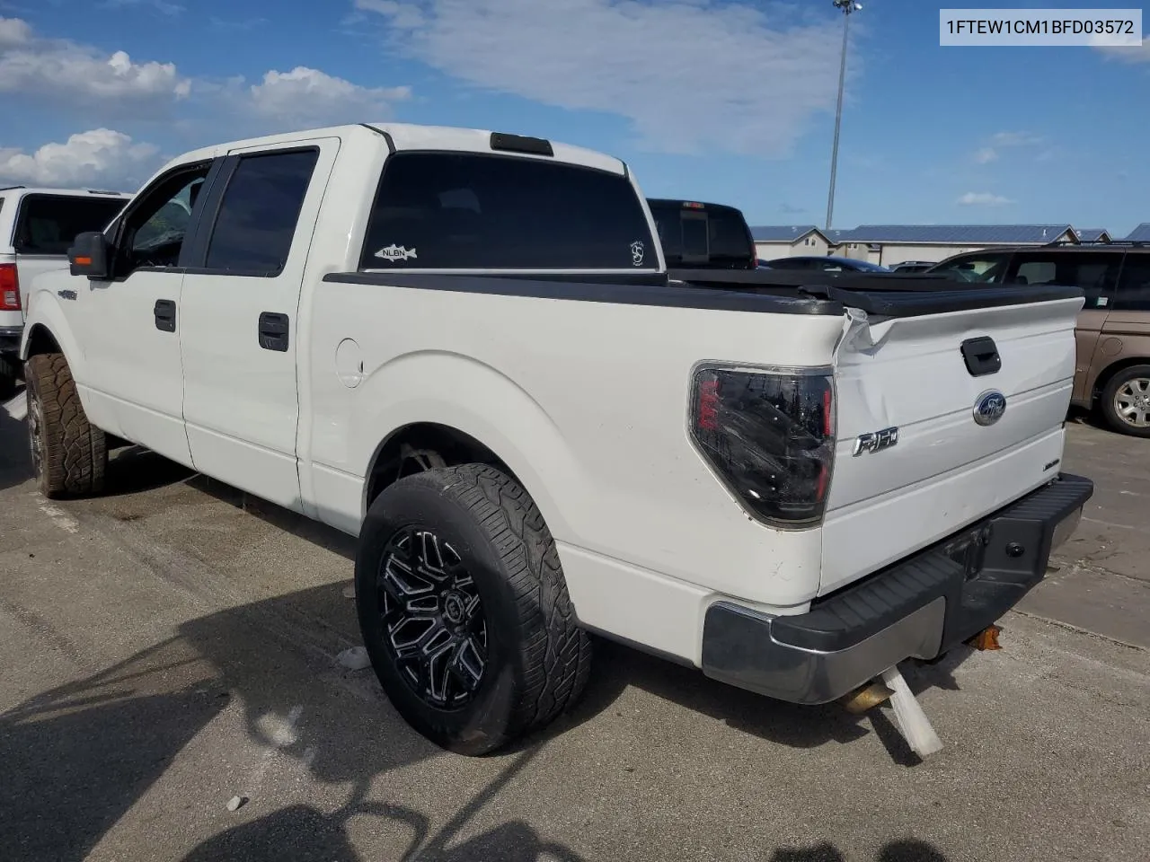 2011 Ford F150 Supercrew VIN: 1FTEW1CM1BFD03572 Lot: 73886404