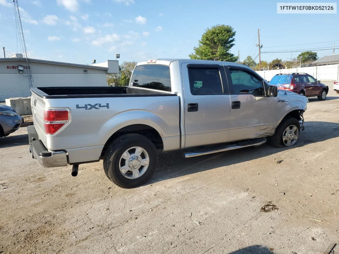 2011 Ford F150 Supercrew VIN: 1FTFW1EF0BKD52126 Lot: 74307974