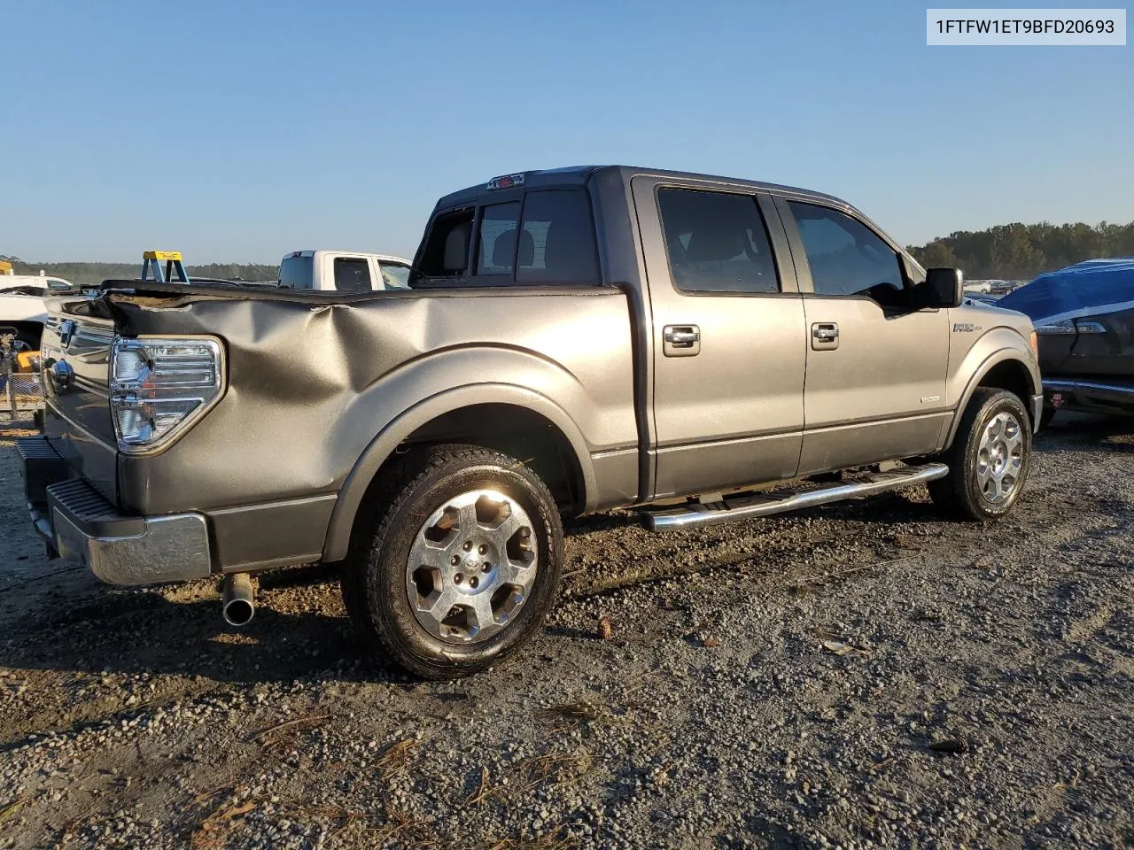 2011 Ford F150 Supercrew VIN: 1FTFW1ET9BFD20693 Lot: 74756464