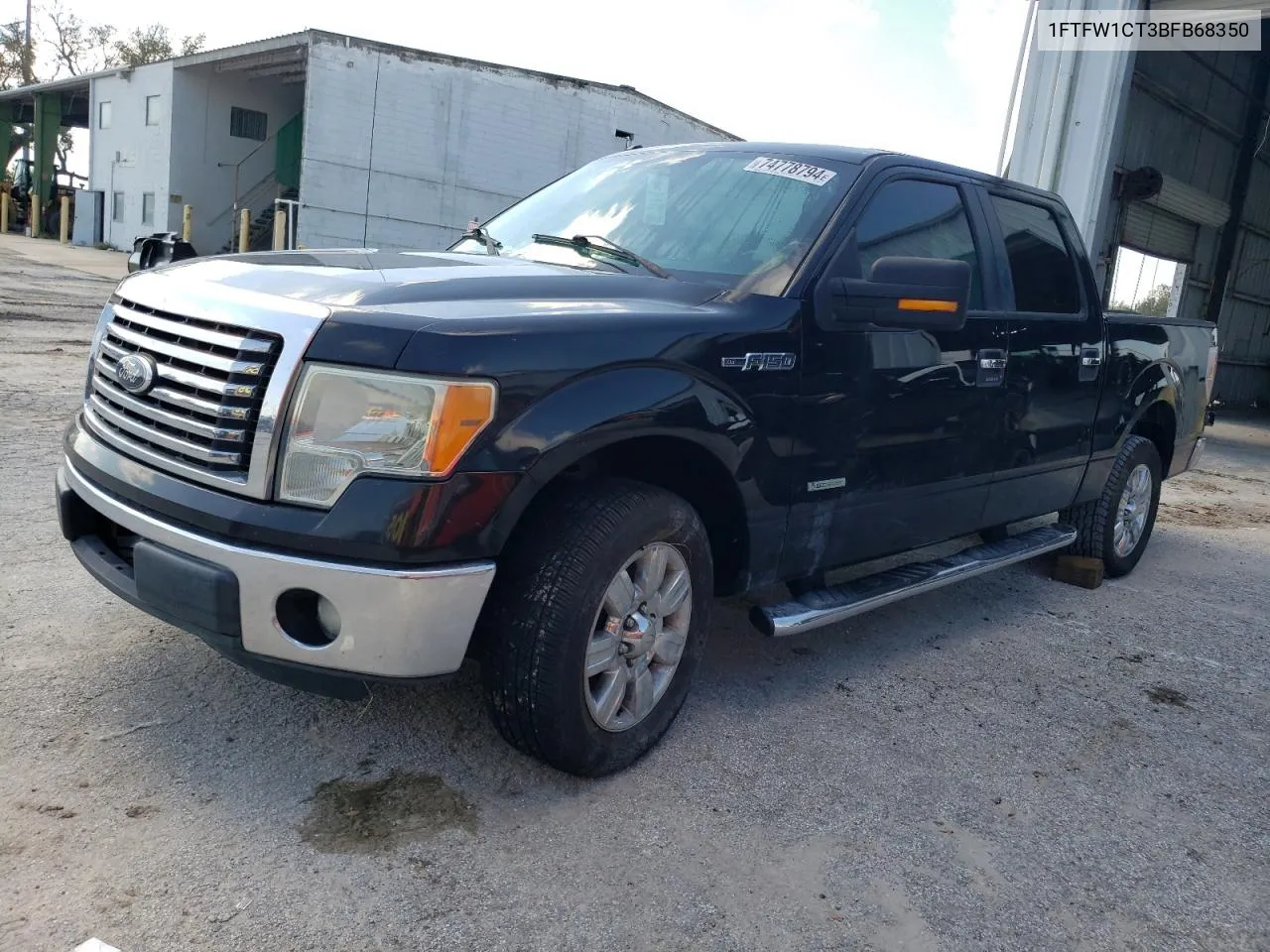 2011 Ford F150 Supercrew VIN: 1FTFW1CT3BFB68350 Lot: 74778794