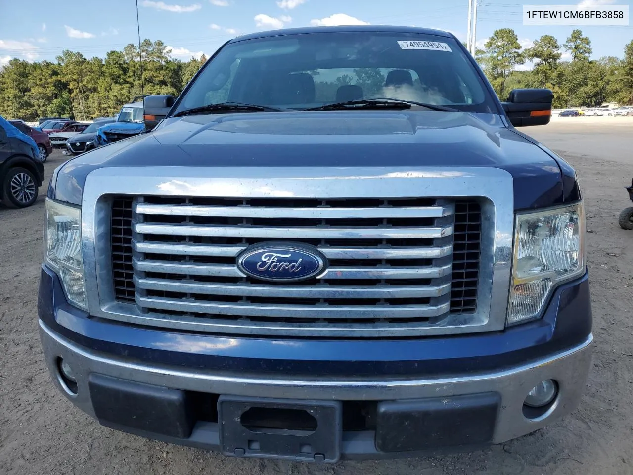 2011 Ford F150 Supercrew VIN: 1FTEW1CM6BFB3858 Lot: 74954954